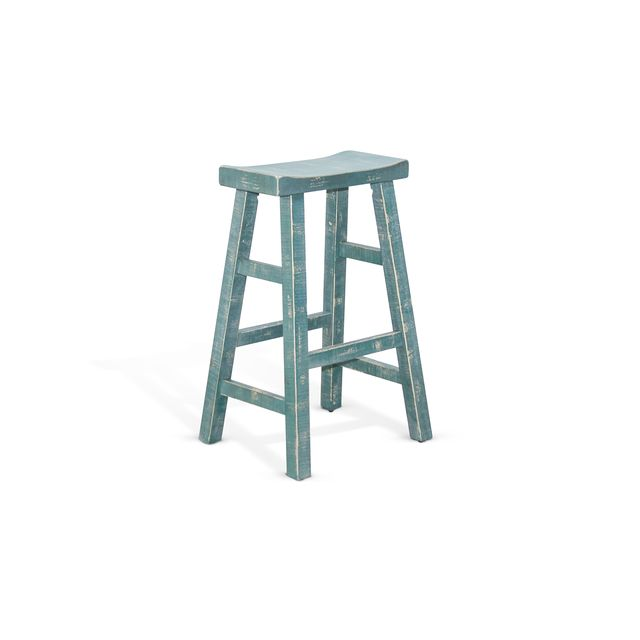 Sunny Designs Beach Pebble Bar Saddle Seat Stool Wood Seat 1768-30 Inch