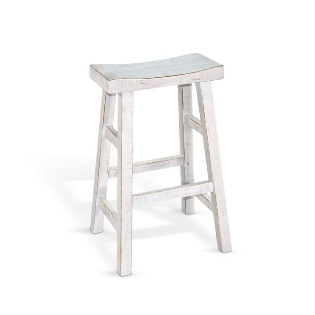 Sunny Designs Beach Pebble Bar Saddle Seat Stool Wood Seat 1768-30 Inch