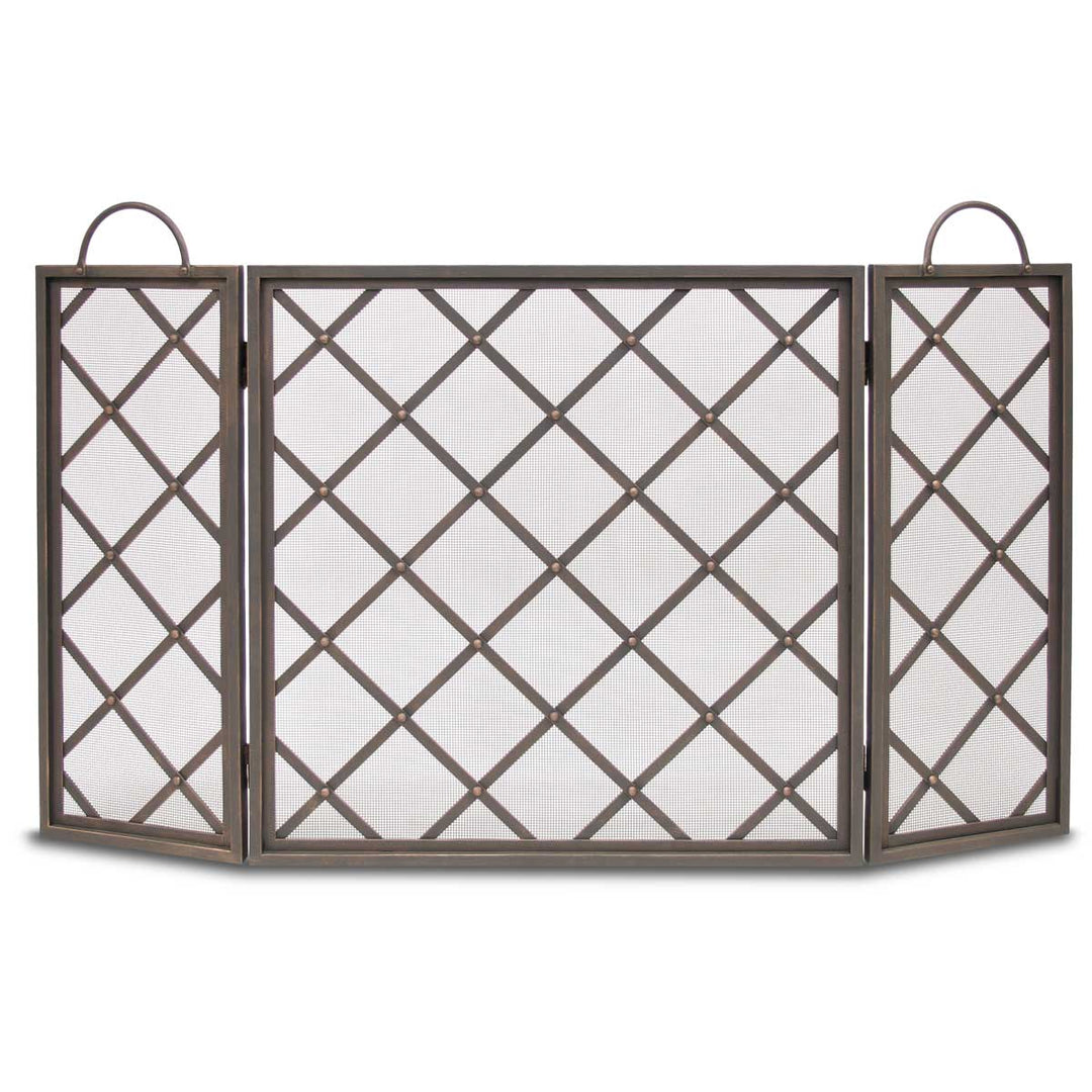 Pilgrim Hearth Iron Weave Tri-Panel Fireplace Screen - 18199