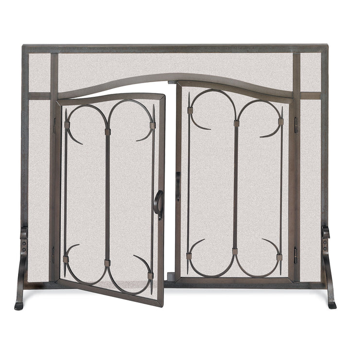 Pilgrim Hearth Iron Gate w/Arch Door - Burnished Black