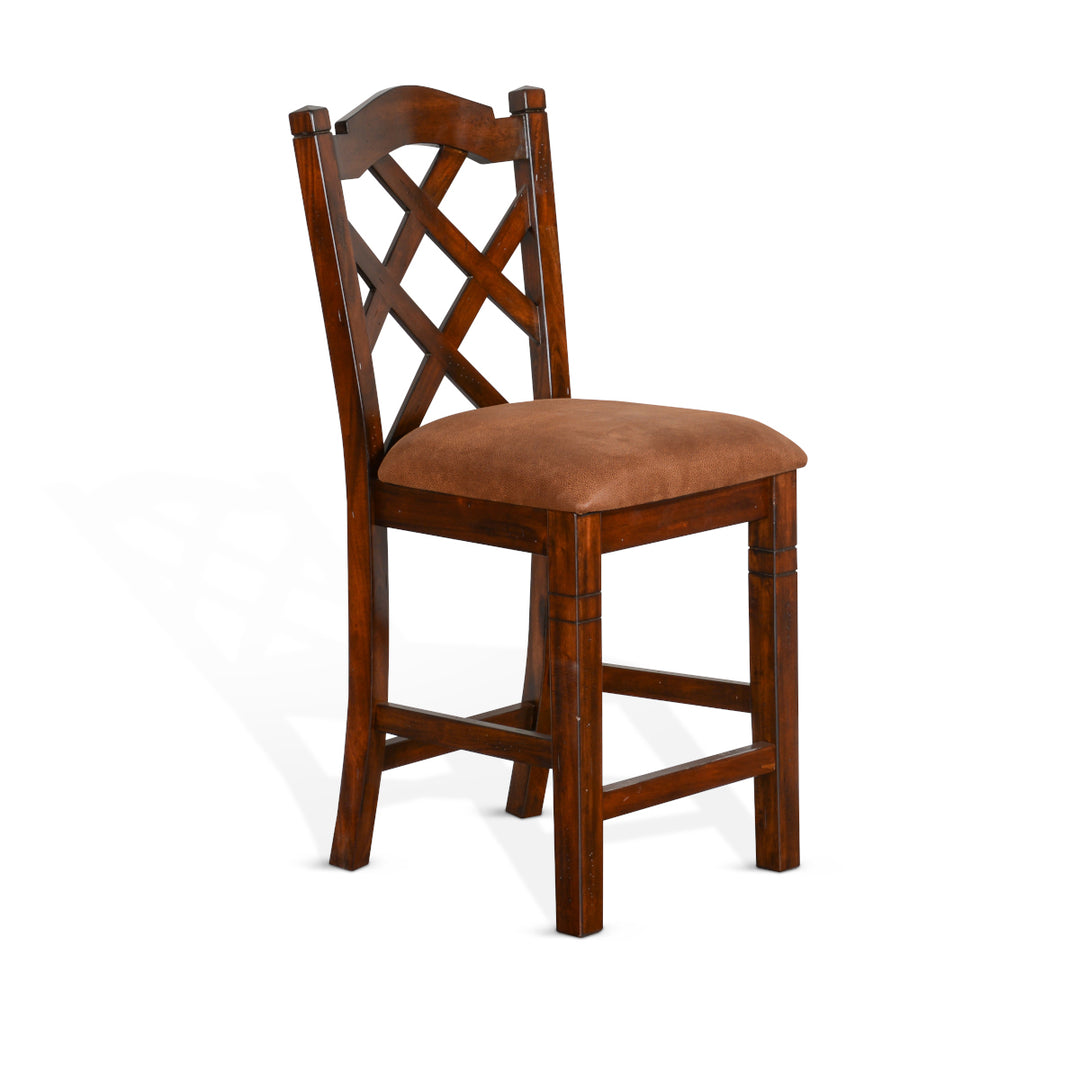 Sunny Designs Santa Fe double cross-back barstool 1848DC2 - in dark chocolate finish