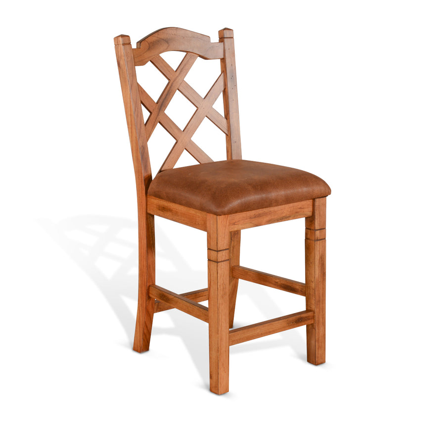 Sunny Designs Sedona double cross-back barstool 1848RO2 in rustic oak finish