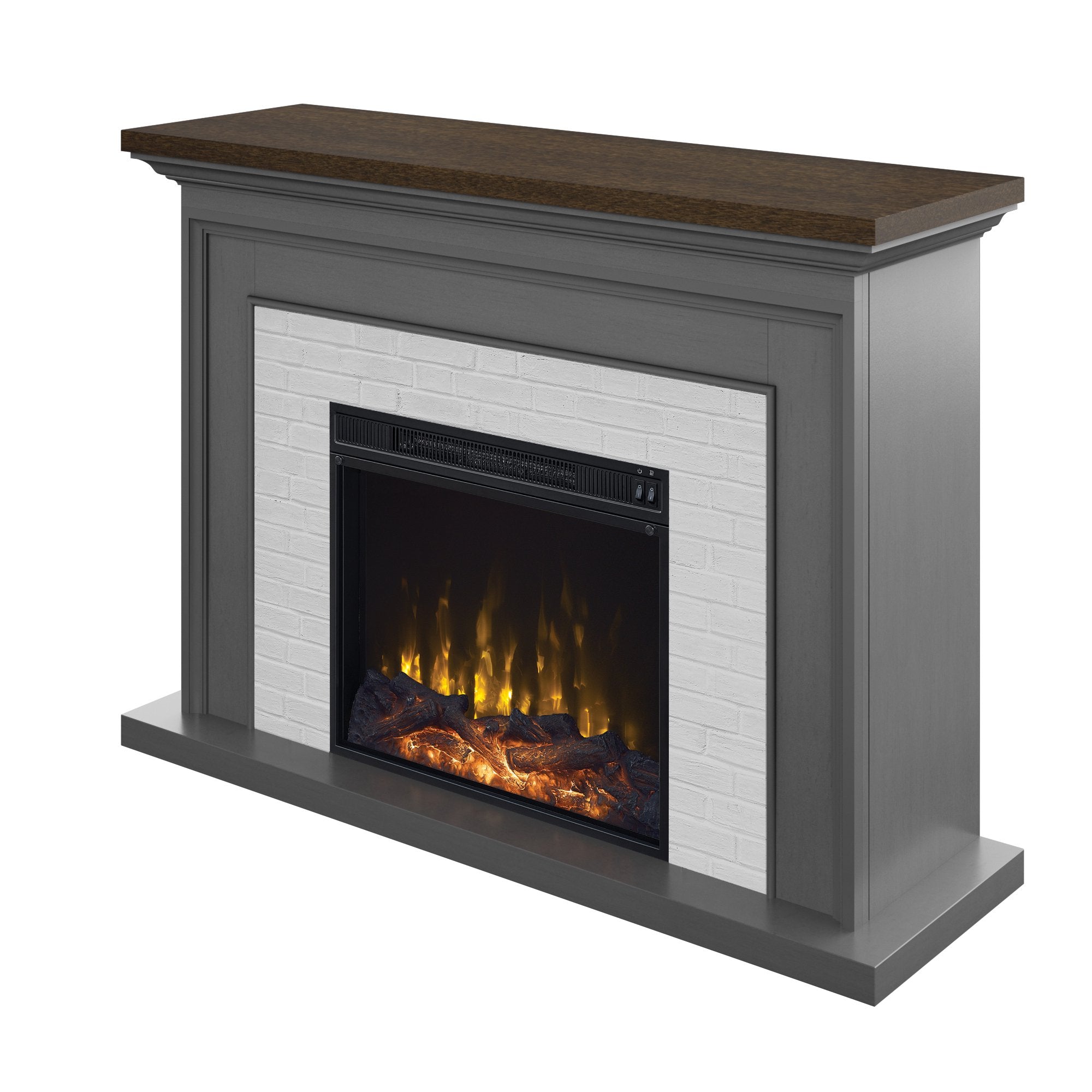 美品Town &CountryタウカンMAKANI ツイン　ツインピン Twin Star Home Farmhouse 2 Tone Mantel with Electric Fireplace