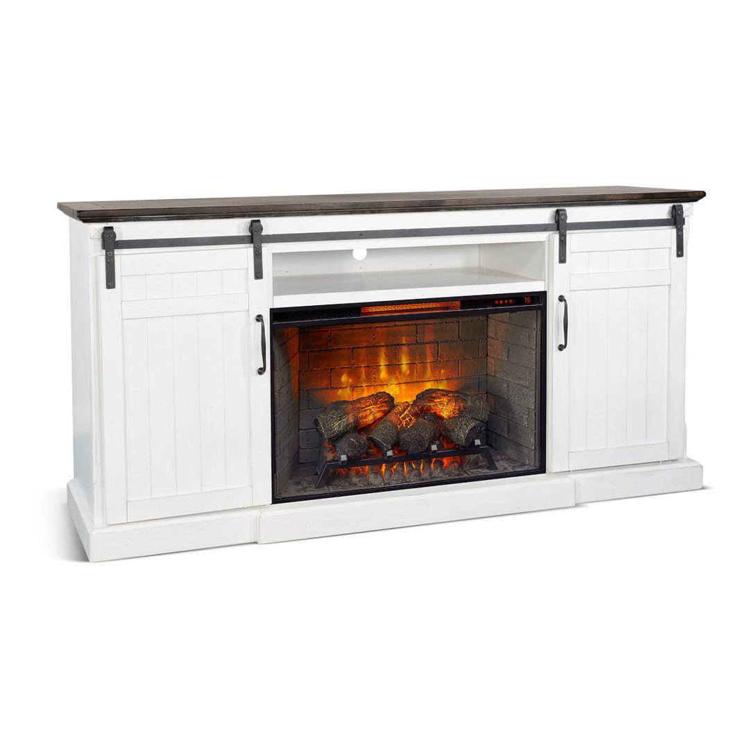 Sunny Designs Carriage House tv console 3648EC-A with electric fireplace insert