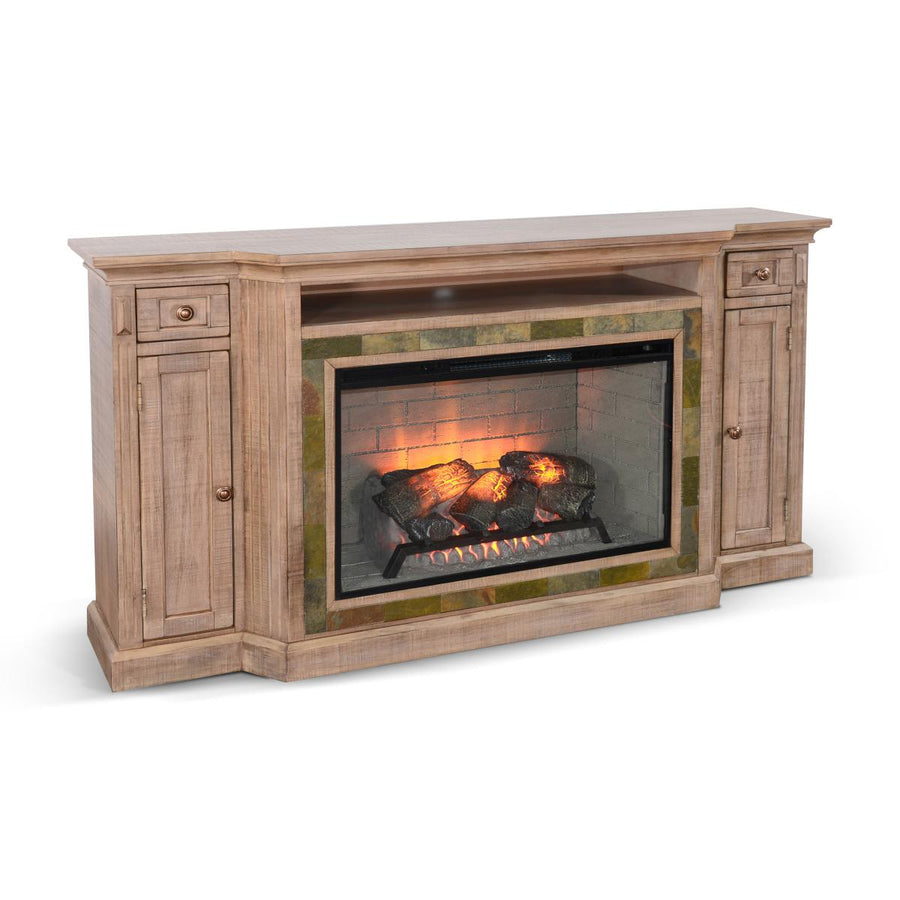 Sunny Designs Desert Rock TV Console w/ Optional Electric Fireplace Insert - 3650DR