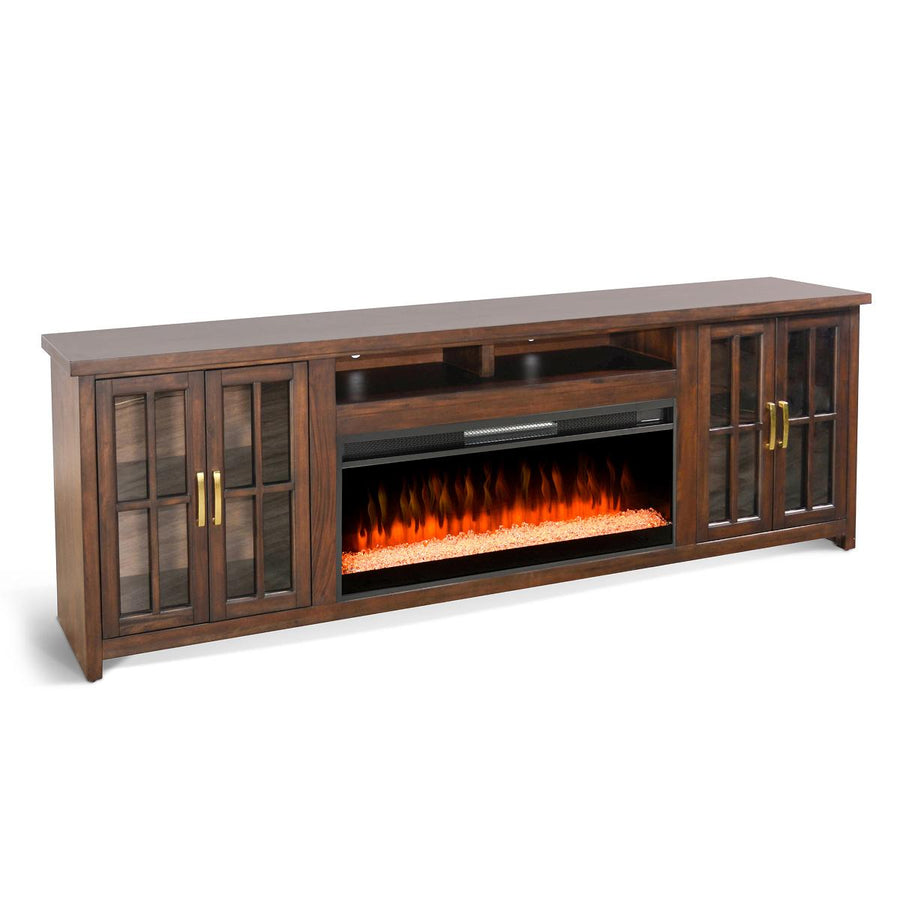 Sunny Designs 98" TV Console w/ Electric Fireplace Insert Option - 3662CB-98