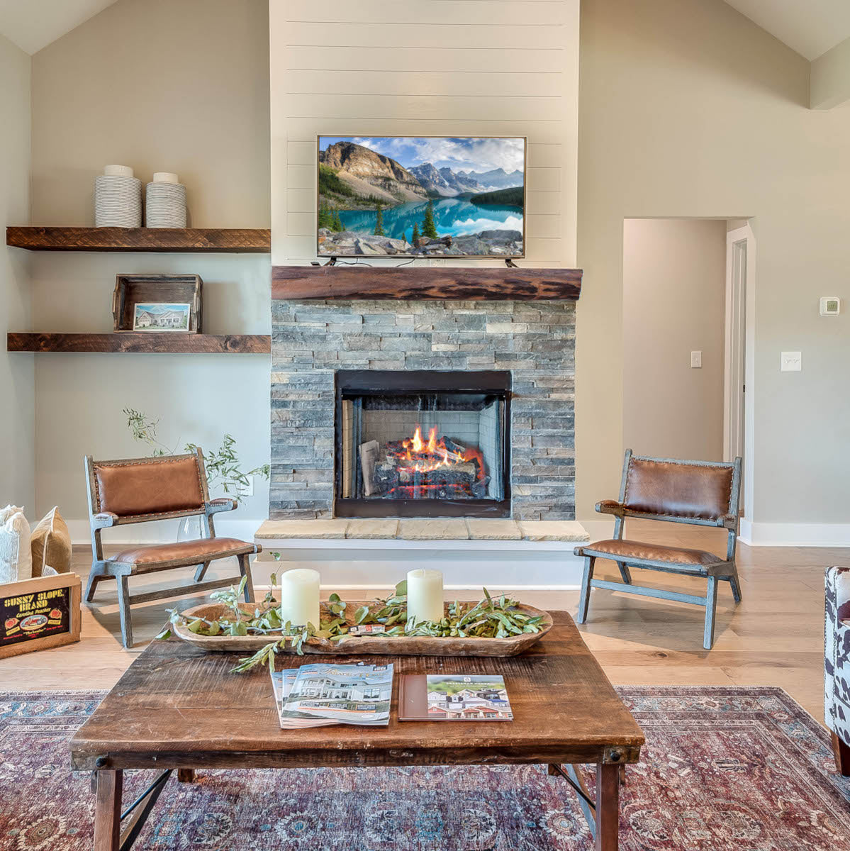 Lexington Hearth Cabin Pine High-End Non-Combustible Mantel Shelf
