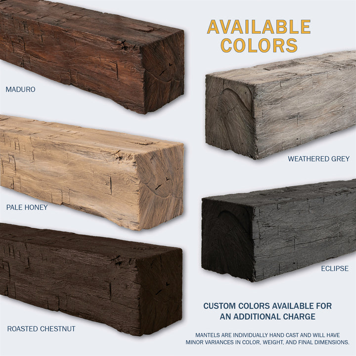 Lexington Hearth Farmhouse Barn Non-Combustible Fireplace Mantel - Multiple Colors Available