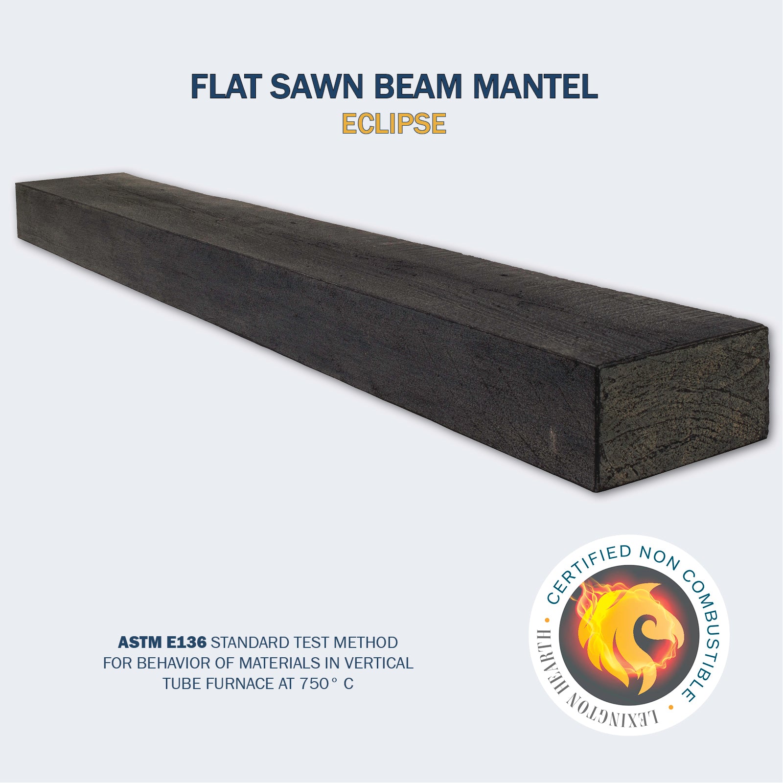 Lexington Hearth Flat Sawn Beam High-End Non-Combustible Mantel