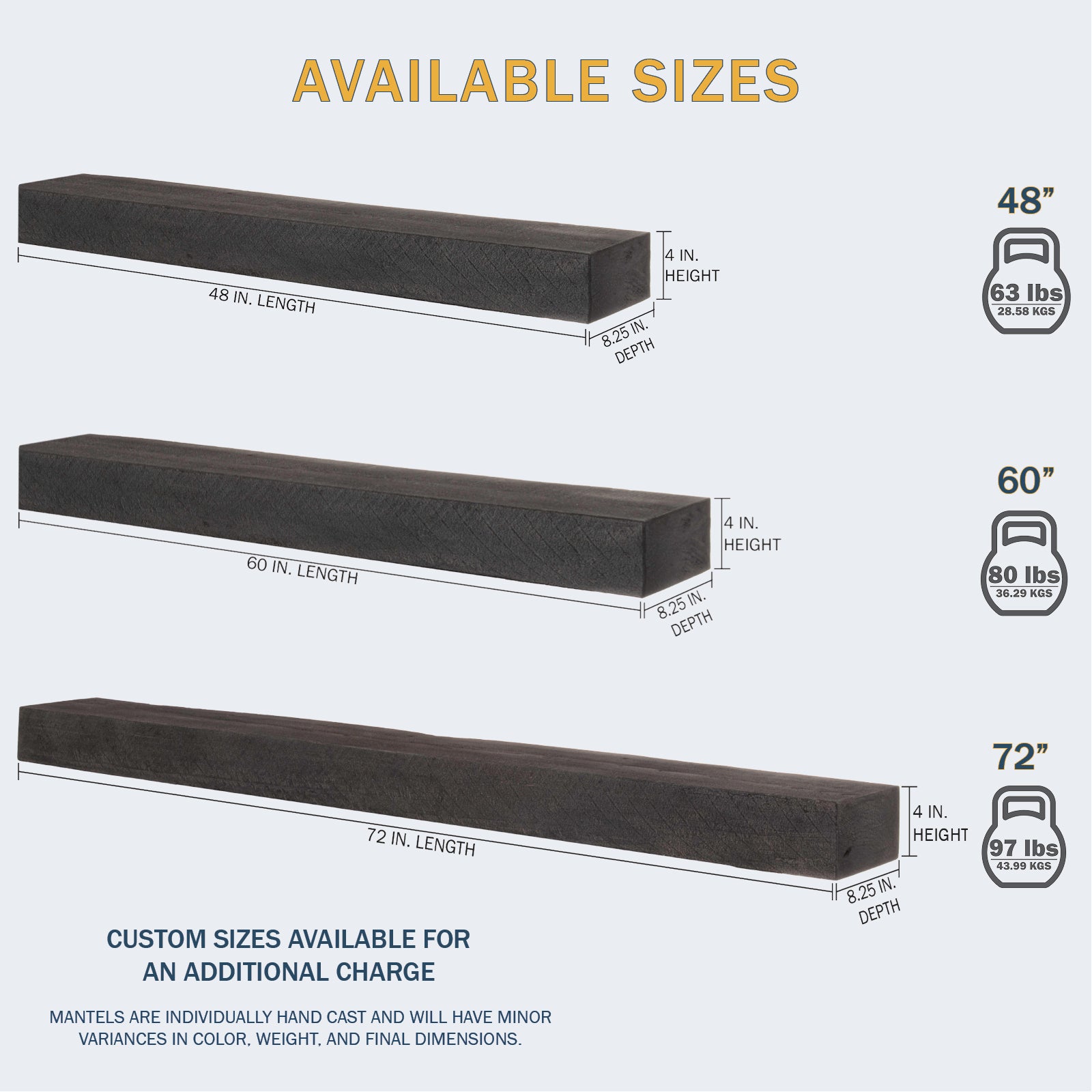 マイセンプラーク　25㎝✖️20㎝ Lexington Hearth Flat Sawn Beam High-End Non-Combustible Mantel