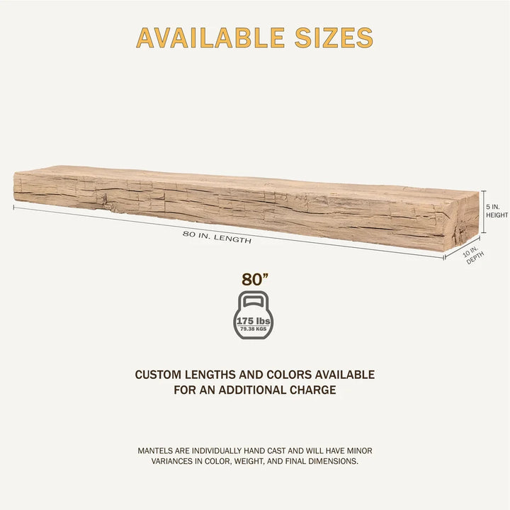 Lexington Hearth Smokehouse Non-Combustible Fireplace Mantel - Multiple Colors Available