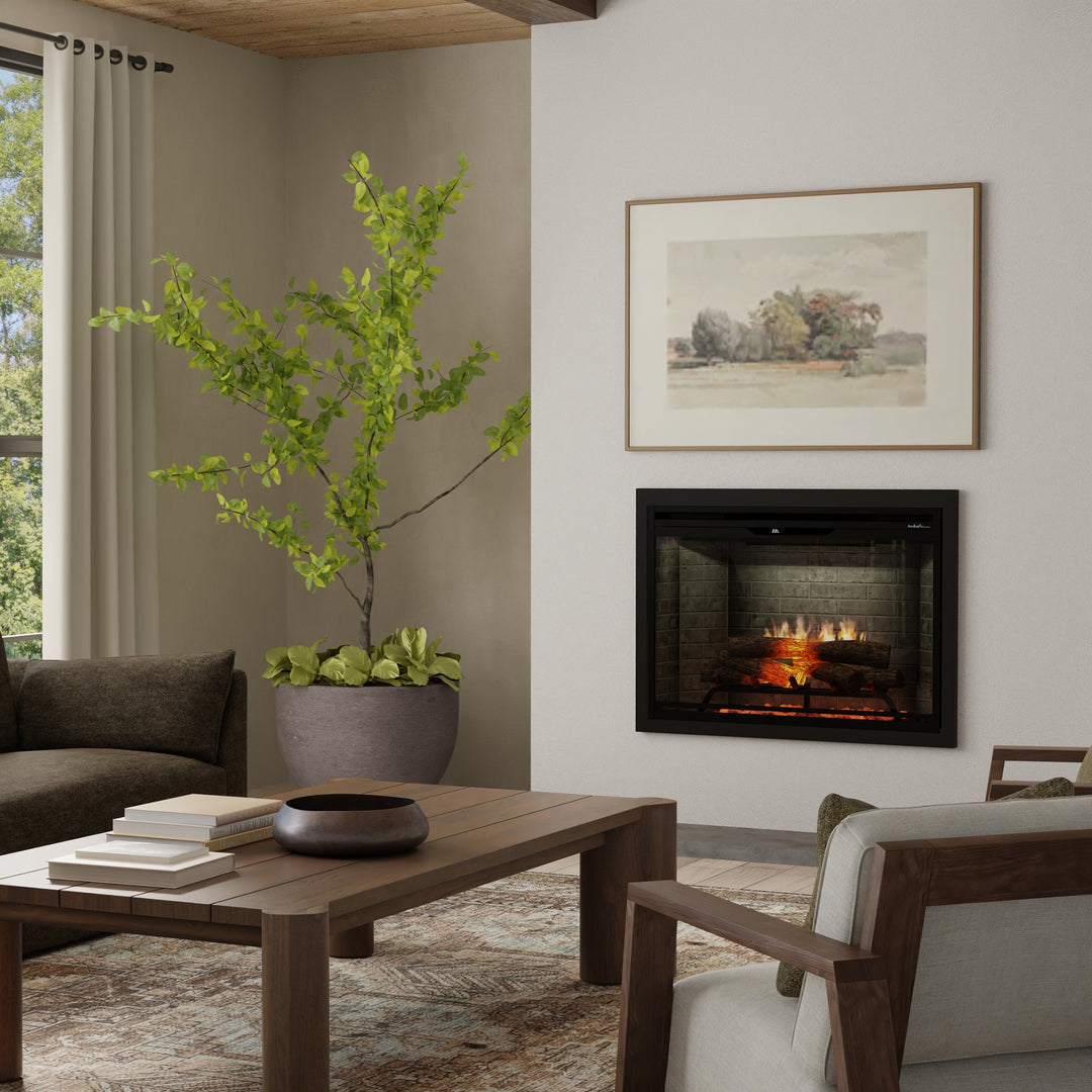 Dimplex Revillusion 36" Portrait Built-In Firebox with Neutral Brick Background - REV36P-NB / 500005135