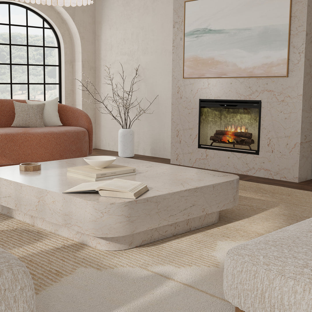 Dimplex Revillusion 36" Portrait Built-In Firebox with Weathered Concrete Brick Background - REV36P-WC / 500005136