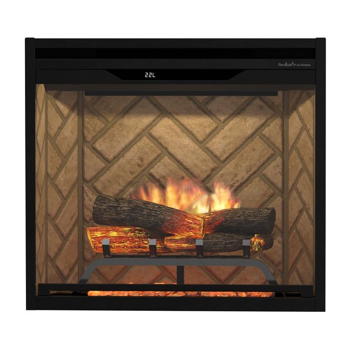 Dimplex Revillusion 24" Electric Fireplace w/ Herringbone Background REV24-HB