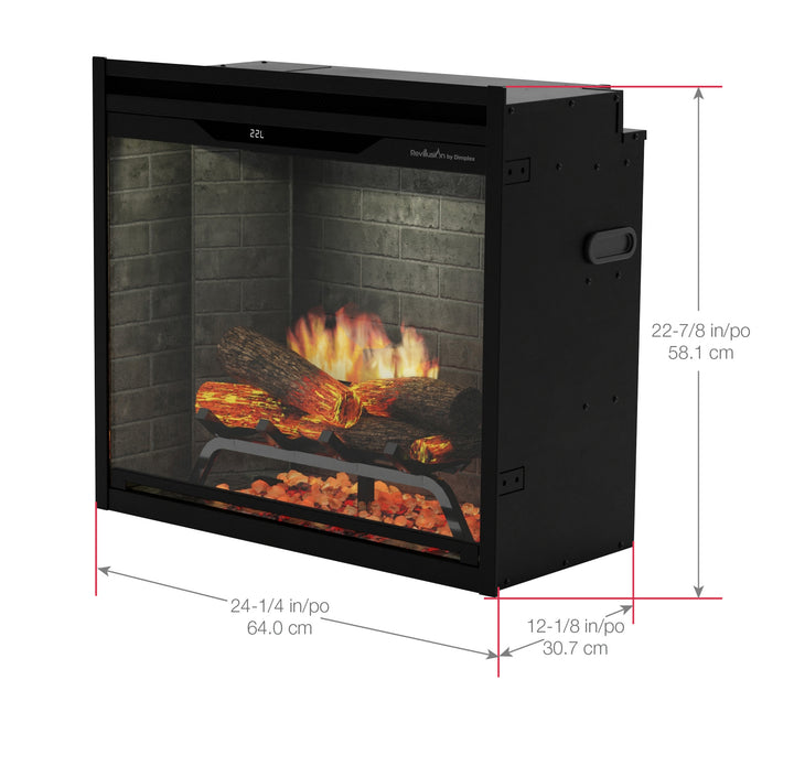 Dimplex Revillusion 24" Electric Fireplace w/ Neutral Brick Background REV24-NB