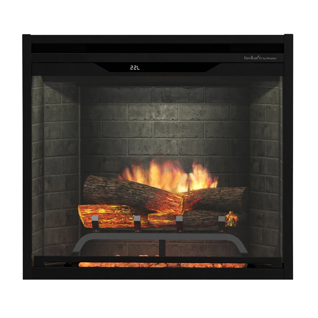 Dimplex Revillusion 24" Electric Fireplace w/ Neutral Brick Background REV24-NB