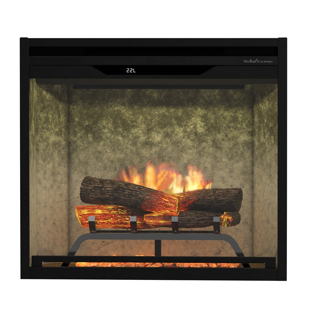 Dimplex Revillusion 24" Electric Fireplace w/ Weathered Concrete Background REV24-WC