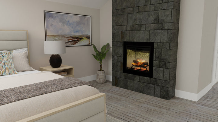 Dimplex Revillusion 24" Electric Fireplace w/ Weathered Concrete Background REV24-WC