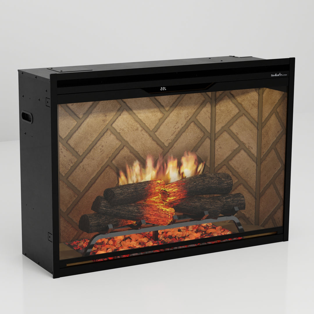 Dimplex Revillusion 36" Built-In Firebox with Herringbone Background - REV36-HB / 500005735