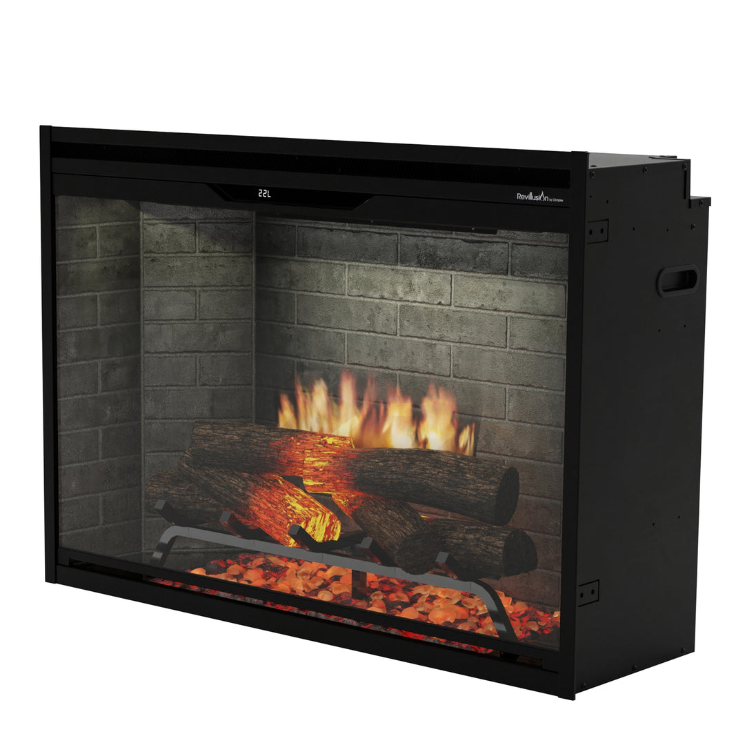 Dimplex Revillusion 36" Built-In Firebox with Neutral Brick Background - REV36-NB / 500005133