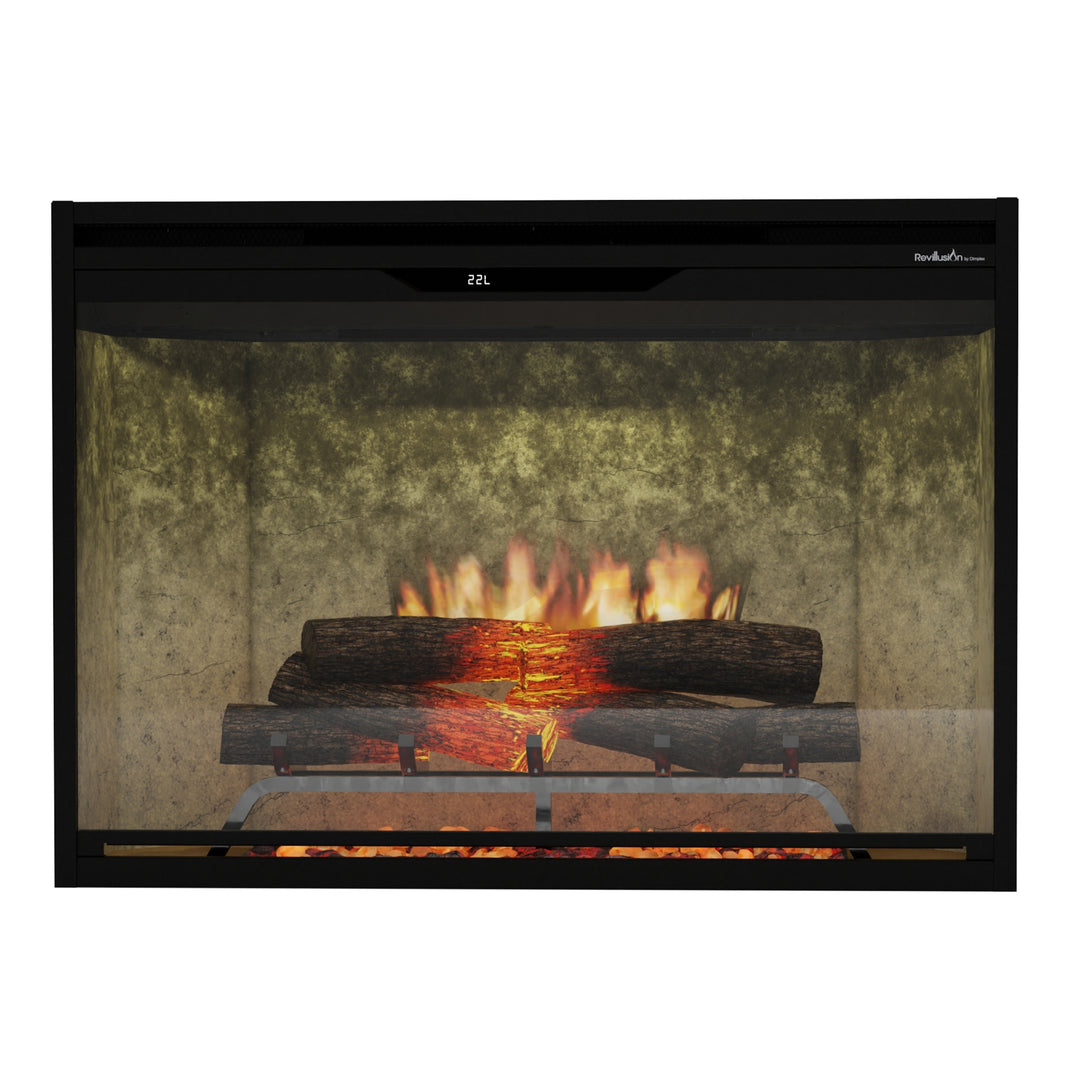 Dimplex Revillusion 36" Built-In Firebox with Weathered Concrete Background - REV36-WC / 500005134