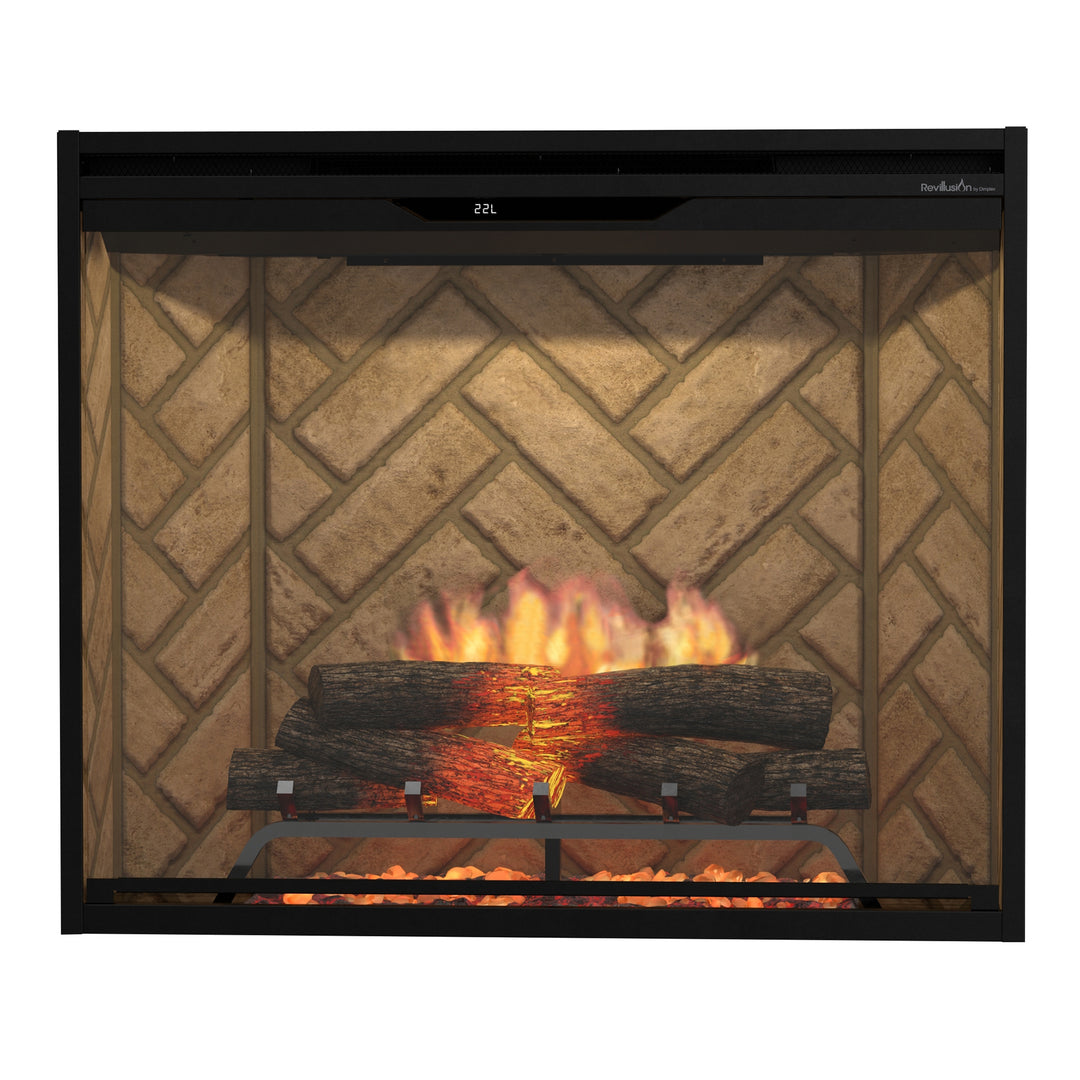 Dimplex Revillusion 36" Portrait Built-In Firebox with Herringbone Background - REV36P-HB / 500005736