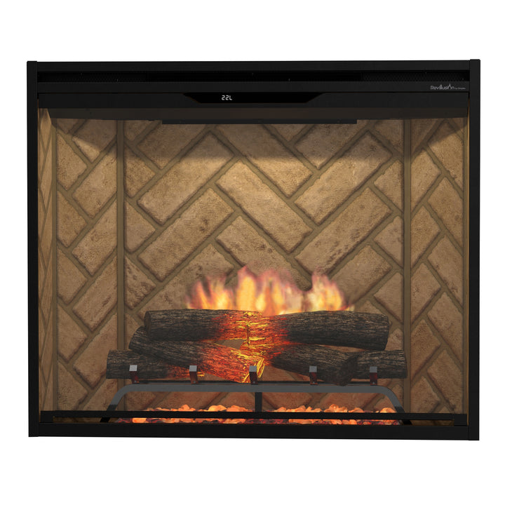 Dimplex Revillusion 36" Portrait Built-In Firebox with Herringbone Background - REV36P-HB / 500005736