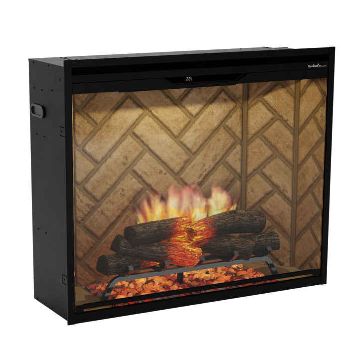 Dimplex Revillusion 36" Portrait Built-In Firebox with Herringbone Background - REV36P-HB / 500005736
