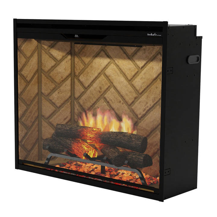 Dimplex Revillusion 36" Portrait Built-In Firebox with Herringbone Background - REV36P-HB / 500005736