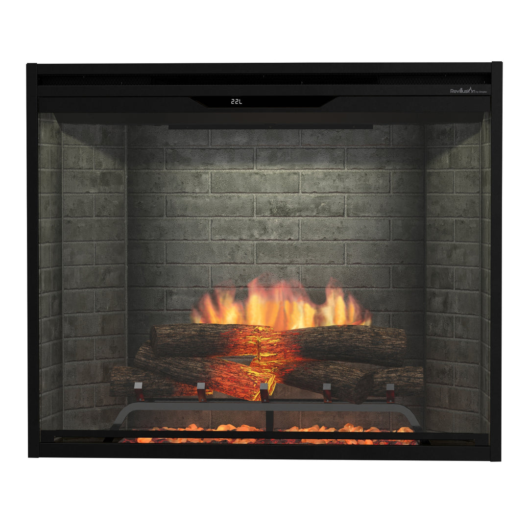 Dimplex Revillusion 36" Portrait Built-In Firebox with Neutral Brick Background - REV36P-NB / 500005135