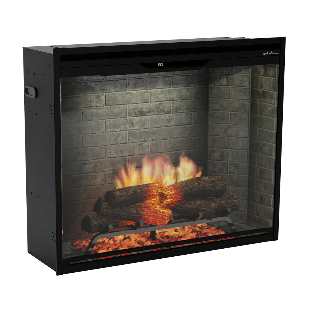 Dimplex Revillusion 36" Portrait Built-In Firebox with Neutral Brick Background - REV36P-NB / 500005135