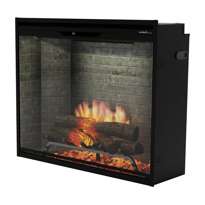 Dimplex Revillusion 36" Portrait Built-In Firebox with Neutral Brick Background - REV36P-NB / 500005135