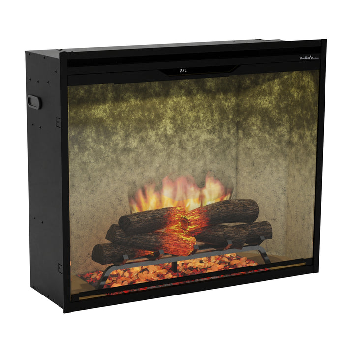 Dimplex Revillusion 36" Portrait Built-In Firebox with Weathered Concrete Brick Background - REV36P-WC / 500005136