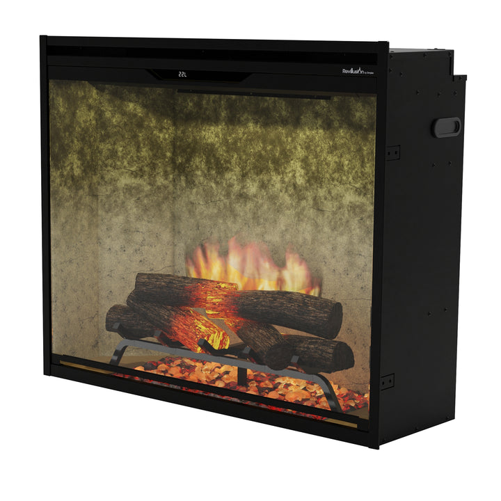 Dimplex Revillusion 36" Portrait Built-In Firebox with Weathered Concrete Brick Background - REV36P-WC / 500005136