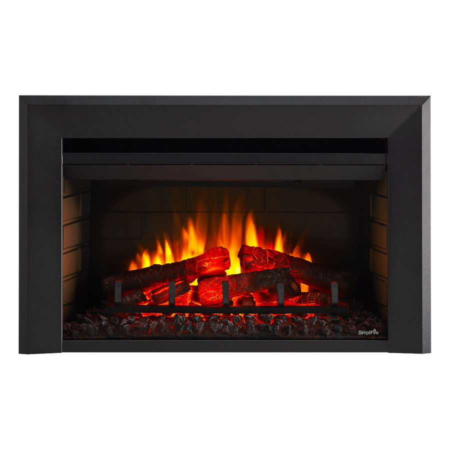 SimpliFire 25" Electric fireplace insert SF-INS25 with red and orange flames and contemporary front