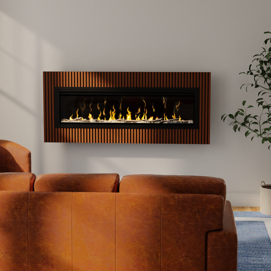 Dimplex STORM Walnut Panel Surround with 60" Electric Fireplace