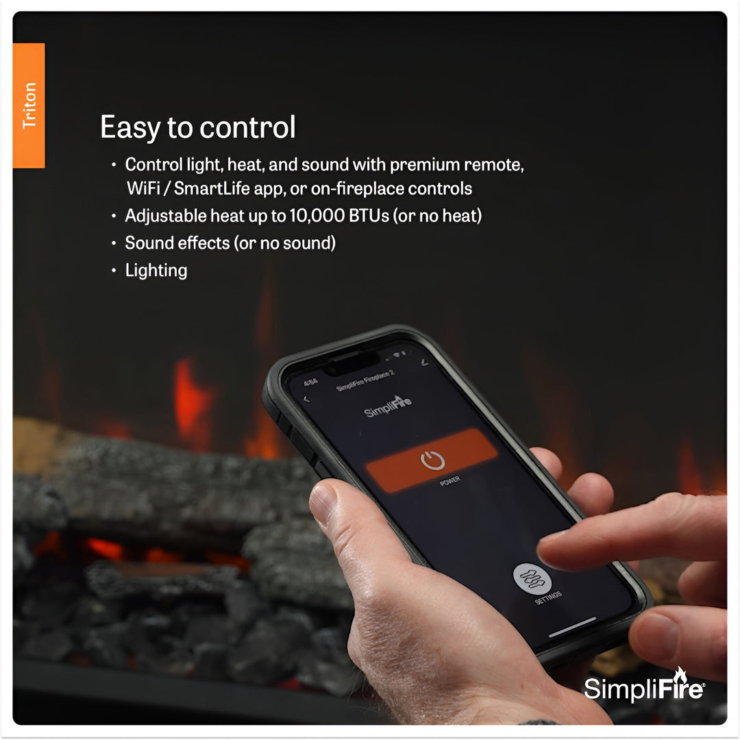 SimpliFire Triton 3-Sided Linear 50" Electric Fireplace SF-TR50