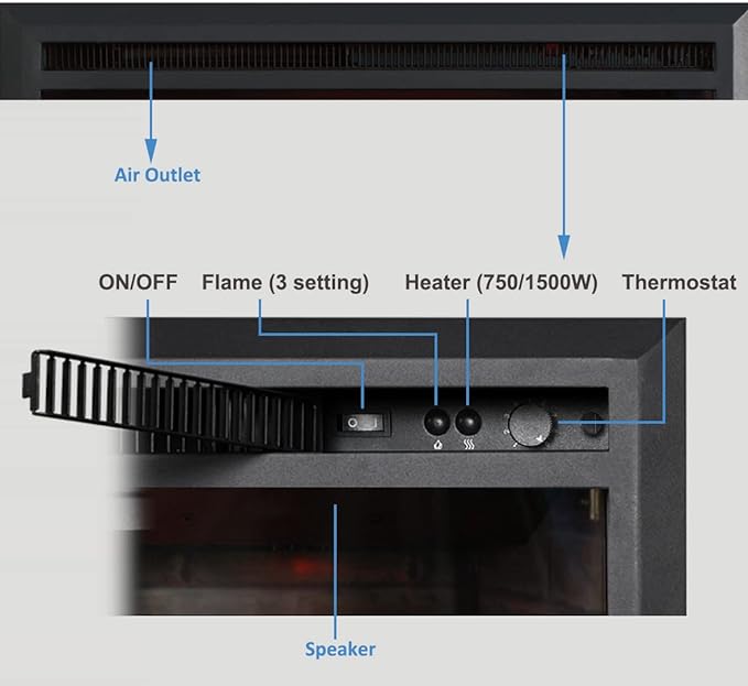 PuraFlame Western Electric Fireplace Insert with Fire Crackling Sound
