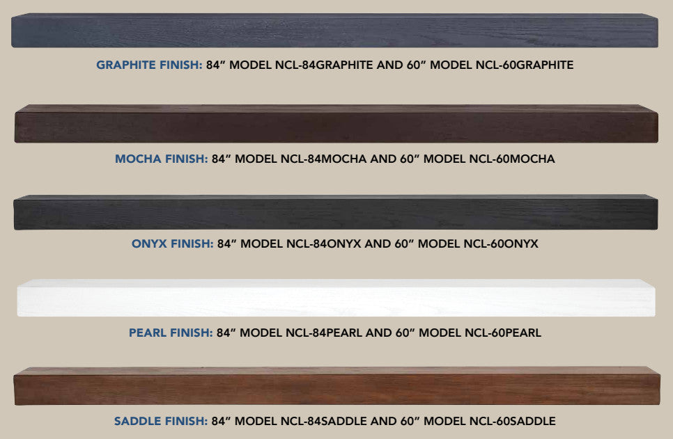 Pearl Mantels Inspirations Collection Linear Non-Combustible Mantel Shelf - Multiple Colors Available