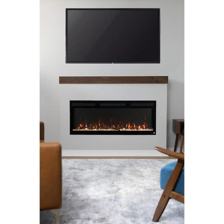 Touchstone Sideline Fury 46" Smart Electric Fireplace 80053 lifestyle image with TV above fireplace