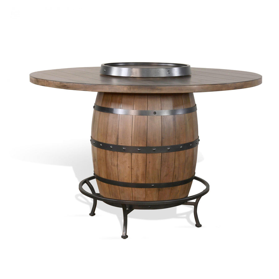 Sunny Designs Doe Valley Round Pub Table w/ Wine Barrel Base - 1038BU