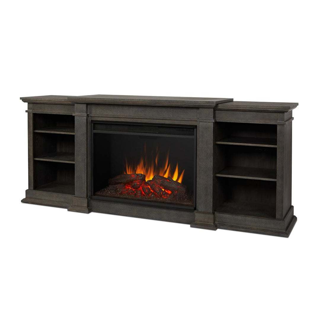 Real Flame Eliot Media Console in Antique Gray with Grand Electric Fireplace - 1290E-AGR