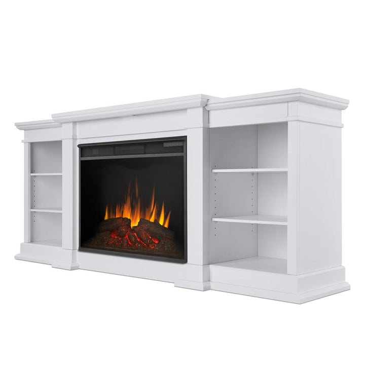 Real Flame Eliot Media Console in White with Grand Electric Fireplace - 1290E-W