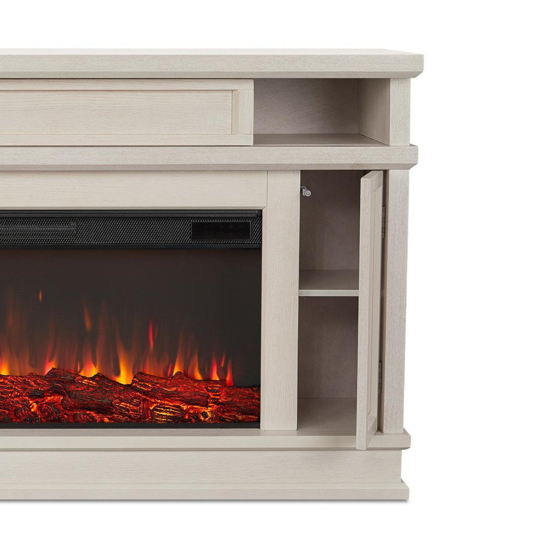 Real Flame Torrey Media Cabinet with Landscape Electric Fireplace- 4020E-BNE