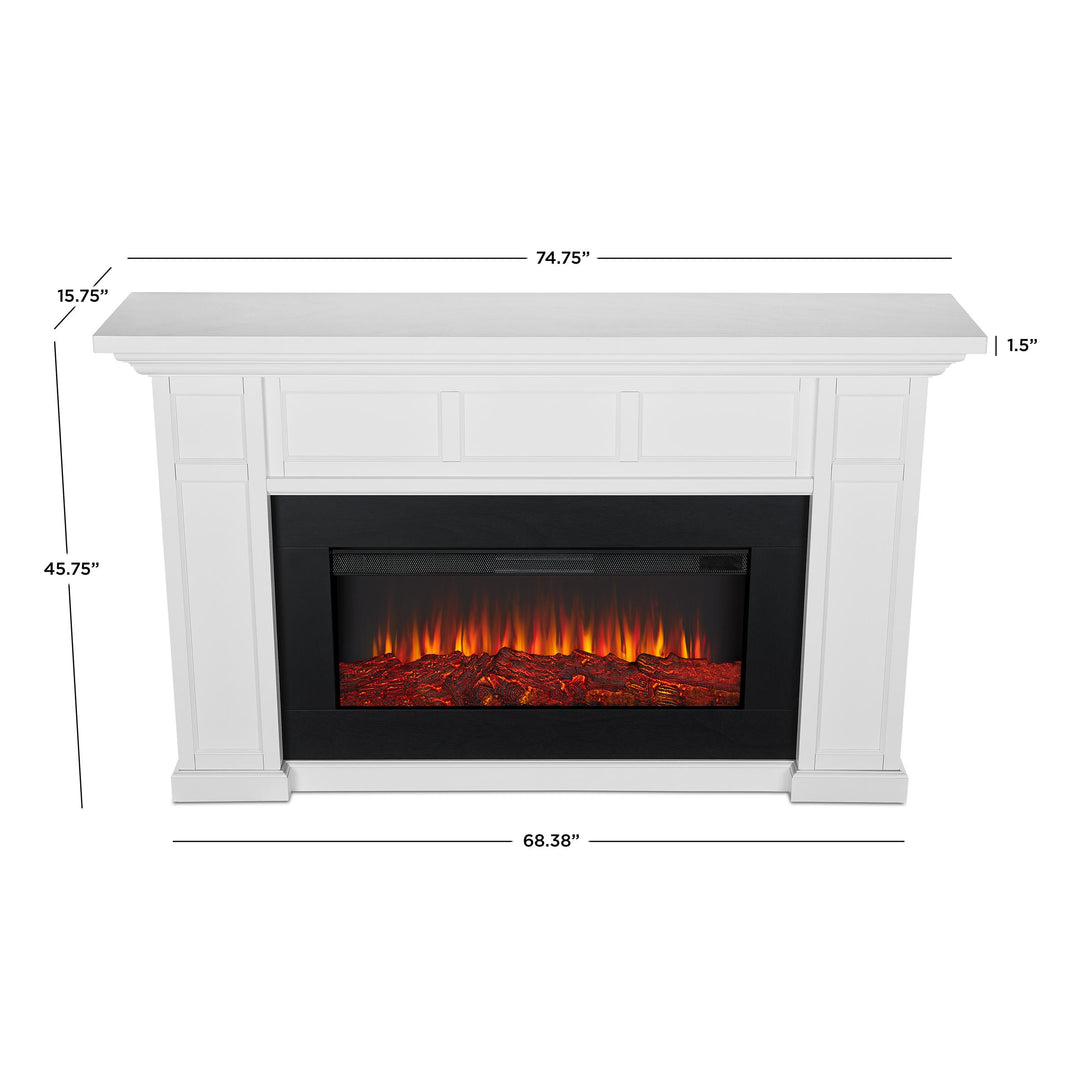 Real Flame 4130E-W Alcott Landscape white electric fireplace mantel dimensions