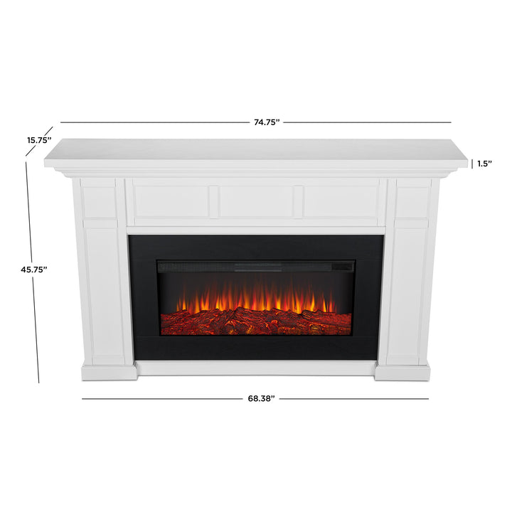 Real Flame 4130E-W Alcott Landscape white electric fireplace mantel dimensions