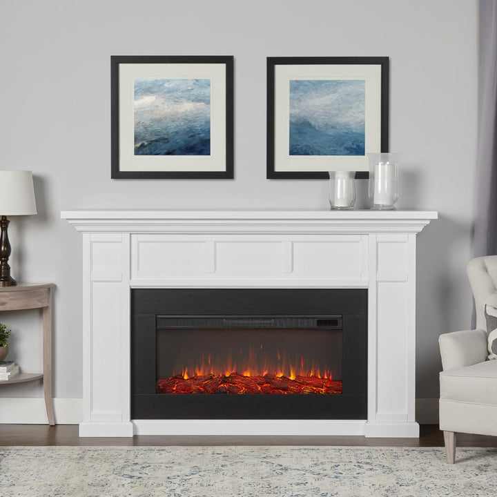 Real Flame 4130E-W Alcott landscape white electric fireplace mantel