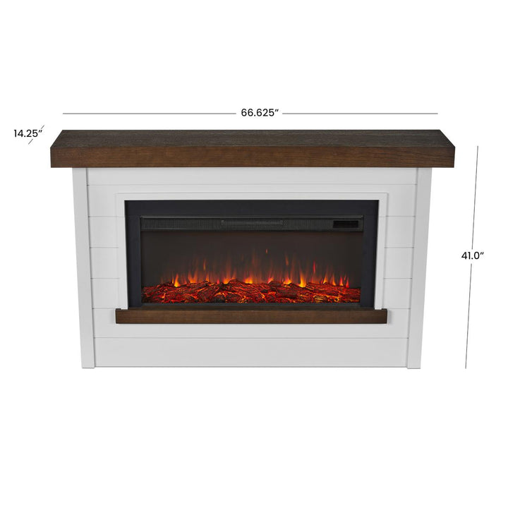 Real Flame Bernice Mantel with Landscape Electric Fireplace - 4220E-W