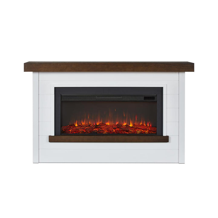 Real Flame Bernice Mantel with Landscape Electric Fireplace - 4220E-W