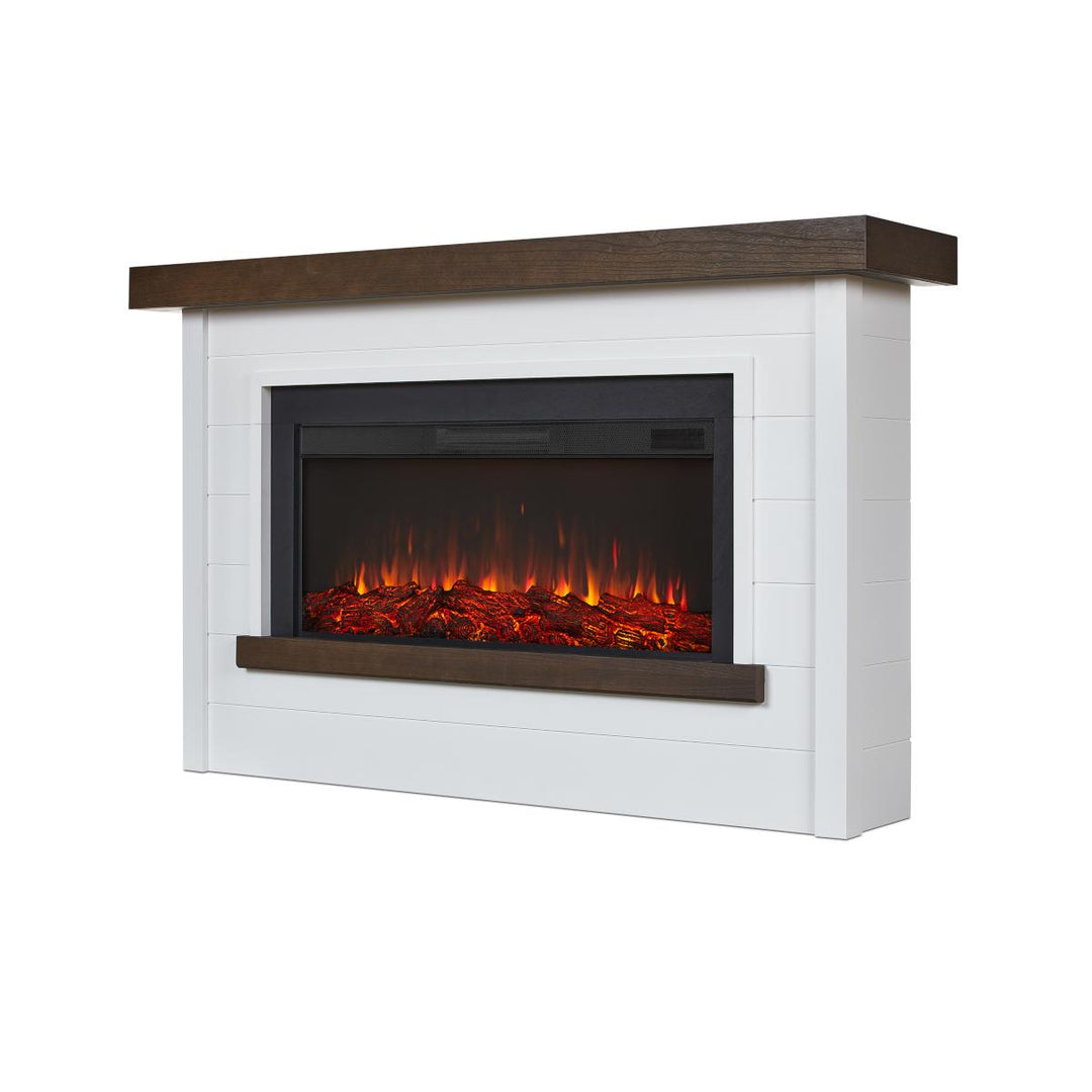 Real Flame Bernice Mantel with Landscape Electric Fireplace - 4220E-W